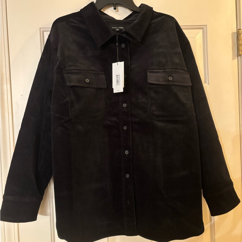 NWT Universal Standard Black Corduroy Button-Up Shacket